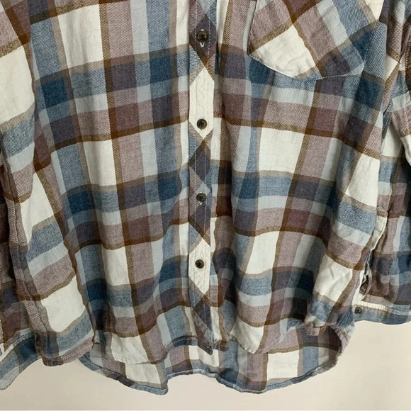 Aritzia Wilfred Free Plaid Long Sleeve 100% Cotton Button Down Shirt  S - Picture 10 of 10